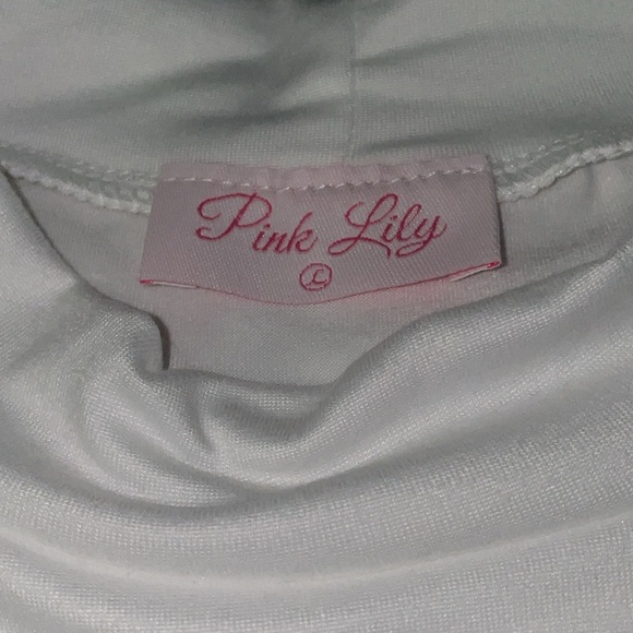 Pink Lily What’s Happening Ivory Mock Neck Short Sleeve Bodysuit NWOT - Picture 8 of 10
